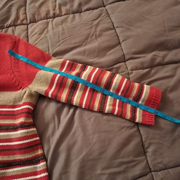 Vintage Villager Sport Liz Claiborne Sweater Women's PM Striped Granola Girl - Picture 8 of 9